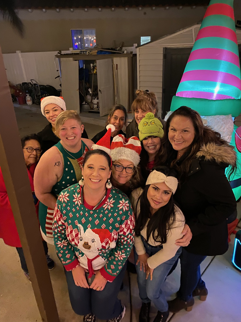 Friends enjoying the Ladies Christmas Social together
