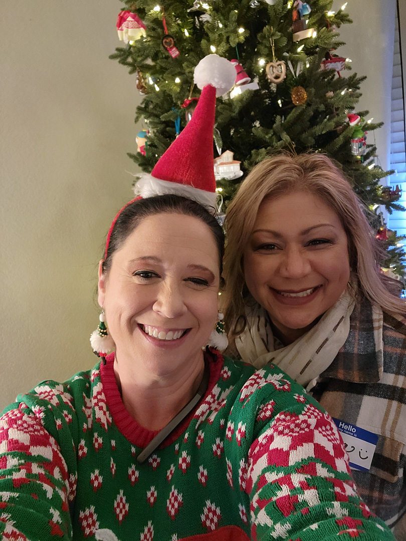 Friends celebrating together at the Ladies Christmas Social